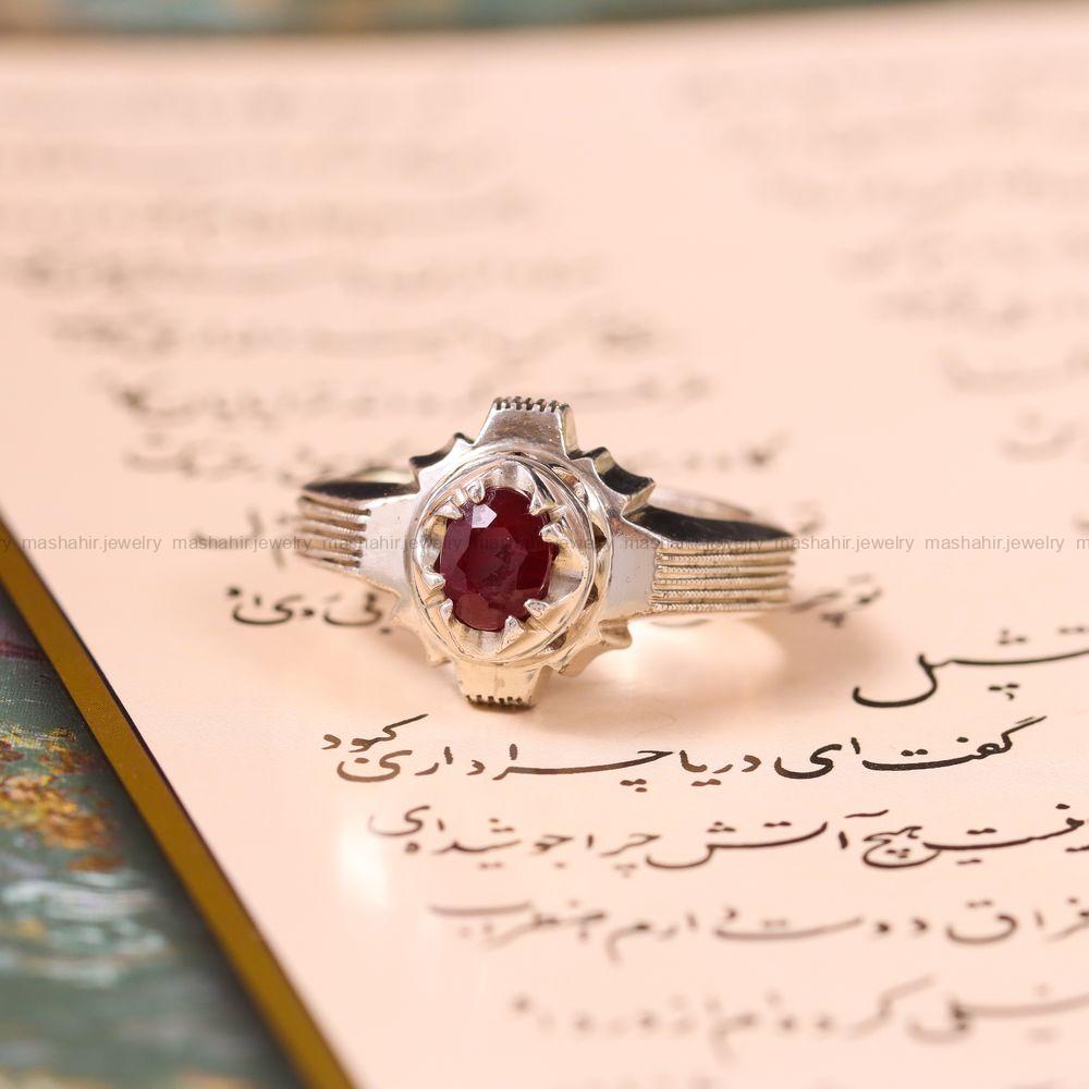 انگشتر یاقوت سرخ مردانه کد 3704