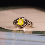 انگشتر یاقوت زرد مردانه کد 5758