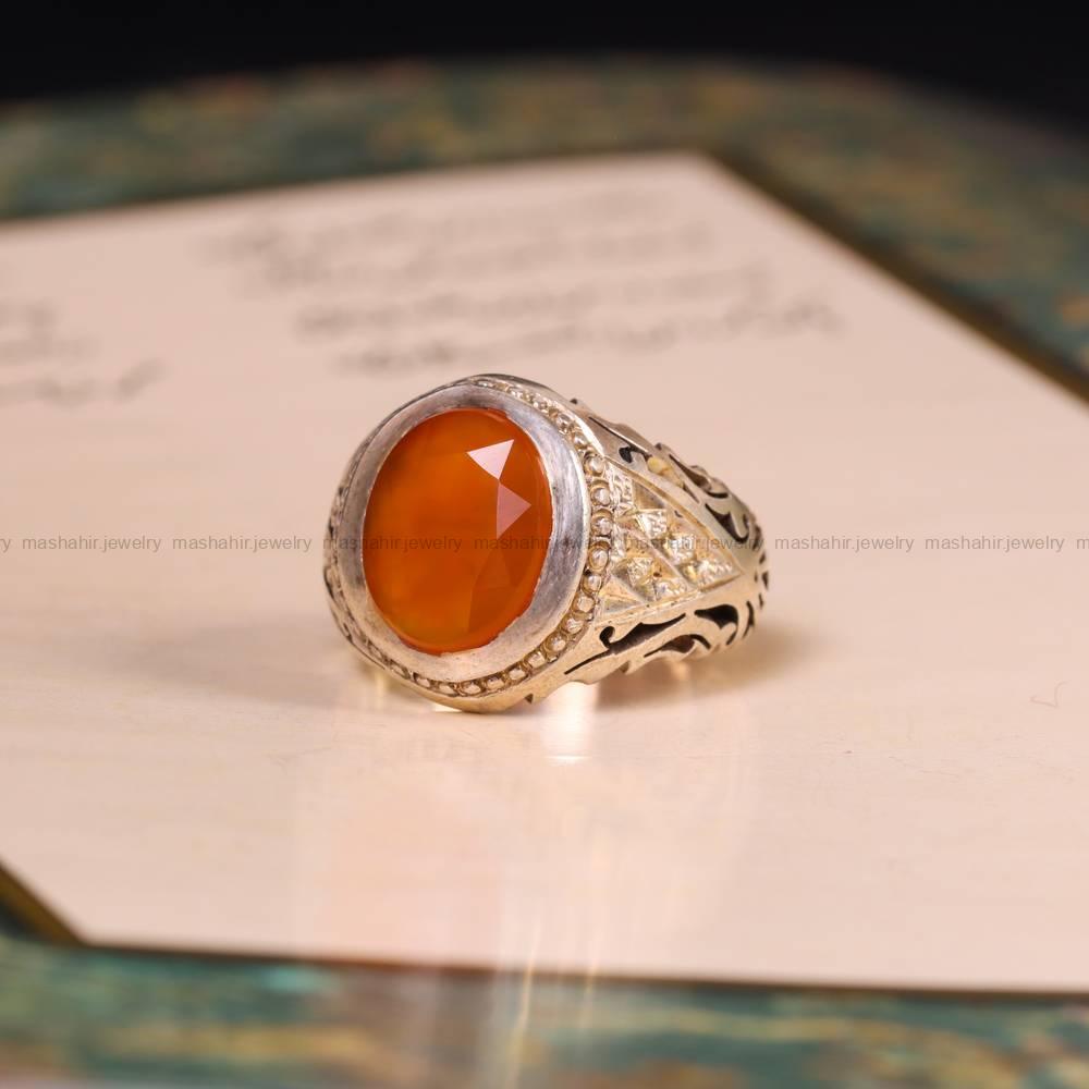 انگشتر عقیق یمن مردانه کد 5772