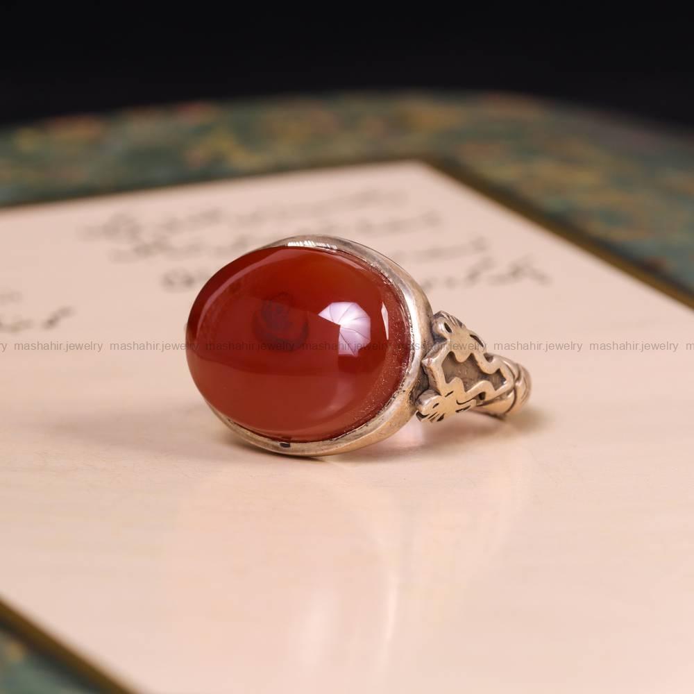 انگشتر عقیق یمن مردانه کد 5776