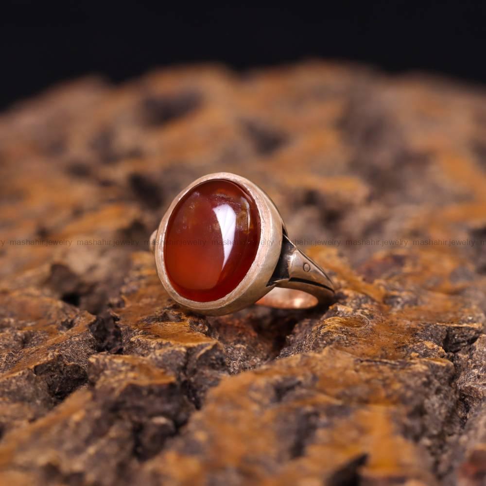 انگشتر عقیق یمن مردانه کد 5784