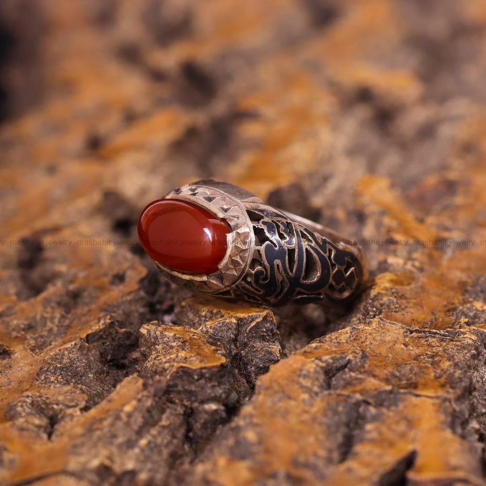انگشتر عقیق یمن مردانه کد 5785