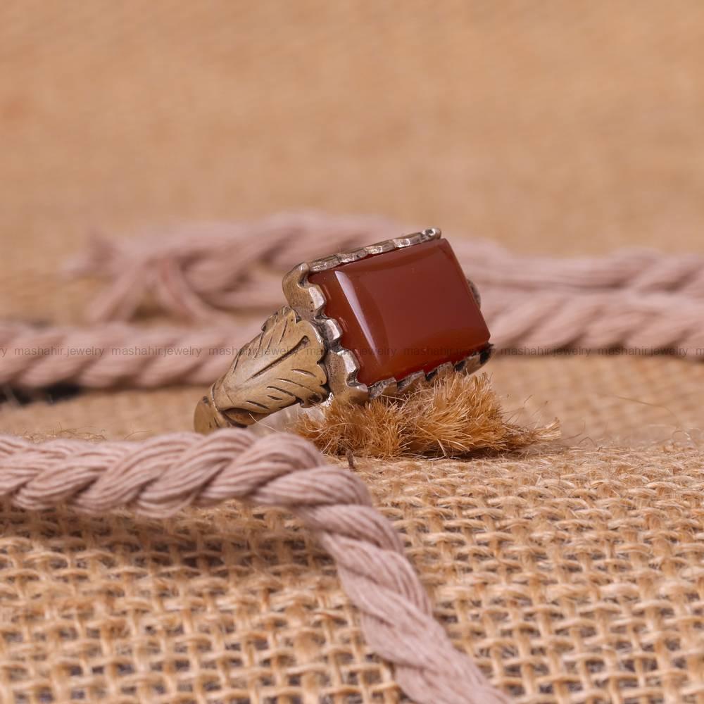 انگشتر عقیق یمن مردانه کد 5809