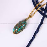 گردنبند فیروزه دست بافت زنانه کد 5838