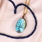 گردنبند فیروزه دست بافت زنانه کد 5840