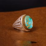 انگشتر فیروزه شجری مردانه کد 3851