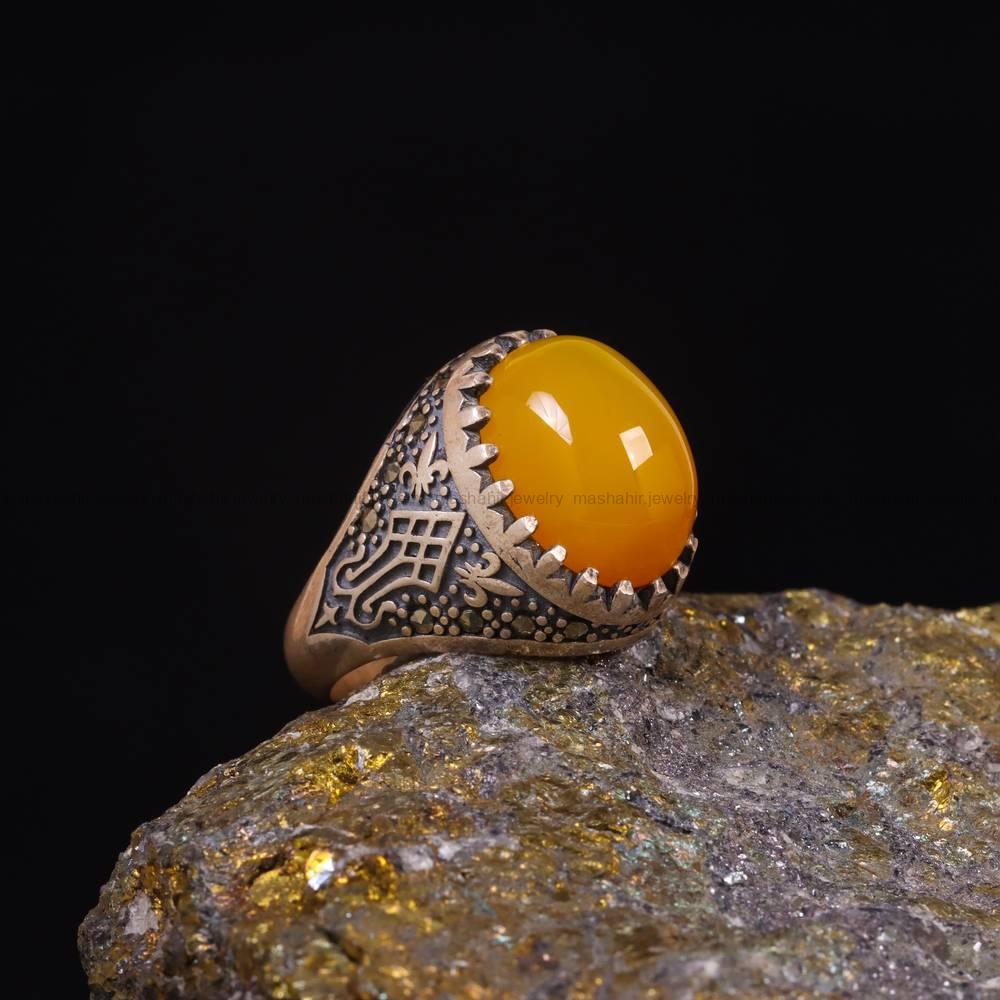 انگشتر شرف الشمس مردانه کد 5967