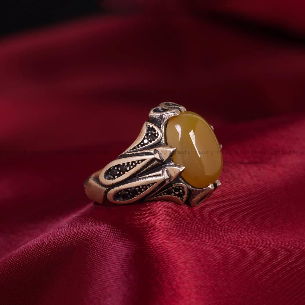 انگشتر شرف الشمس مردانه کد 5974