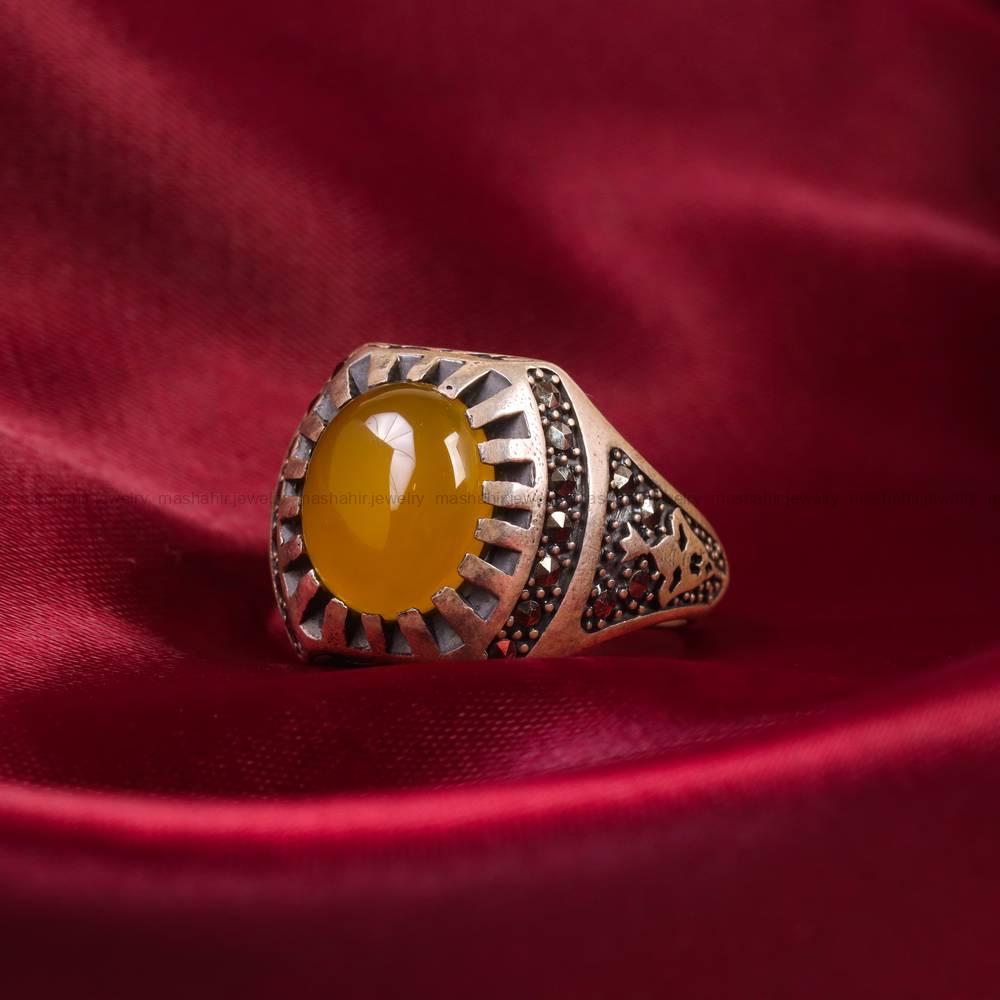 انگشتر شرف الشمس مردانه کد 5977