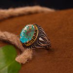 انگشتر فیروزه شجری مردانه کد 3897