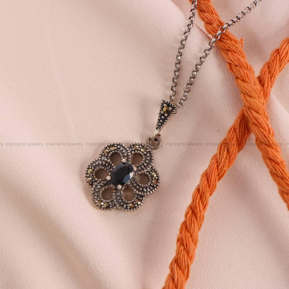 گردنبند یاقوت کبود زنانه کد 5998