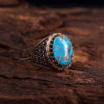 انگشتر فیروزه شجری مردانه کد 3964