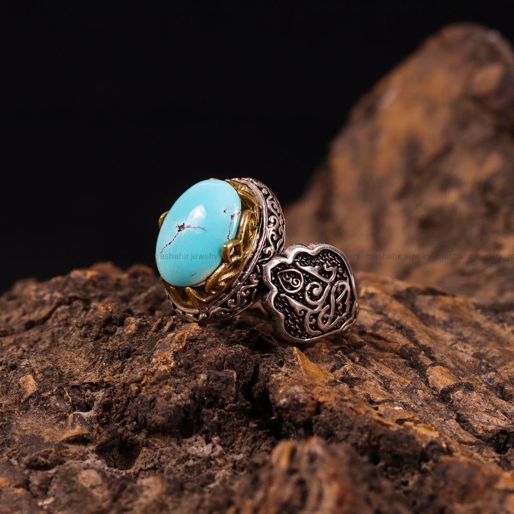انگشتر فیروزه شجری مردانه کد 3976