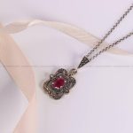 گردنبند یاقوت سرخ زنانه کد 6038