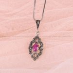 گردنبند یاقوت سرخ زنانه کد 6057