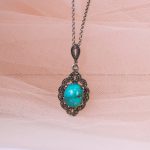 گردنبند فیروزه زنانه کد 6058