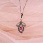 گردنبند یاقوت سرخ زنانه کد 6059