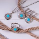 نیم ست فیروزه زنانه کد 6069