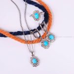 نیم ست فیروزه زنانه کد 6075