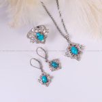 نیم ست فیروزه زنانه کد 6076