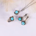 نیم ست فیروزه زنانه کد 6077