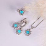 نیم ست فیروزه زنانه کد 6078