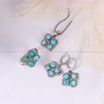 نیم ست فیروزه زنانه کد 6079