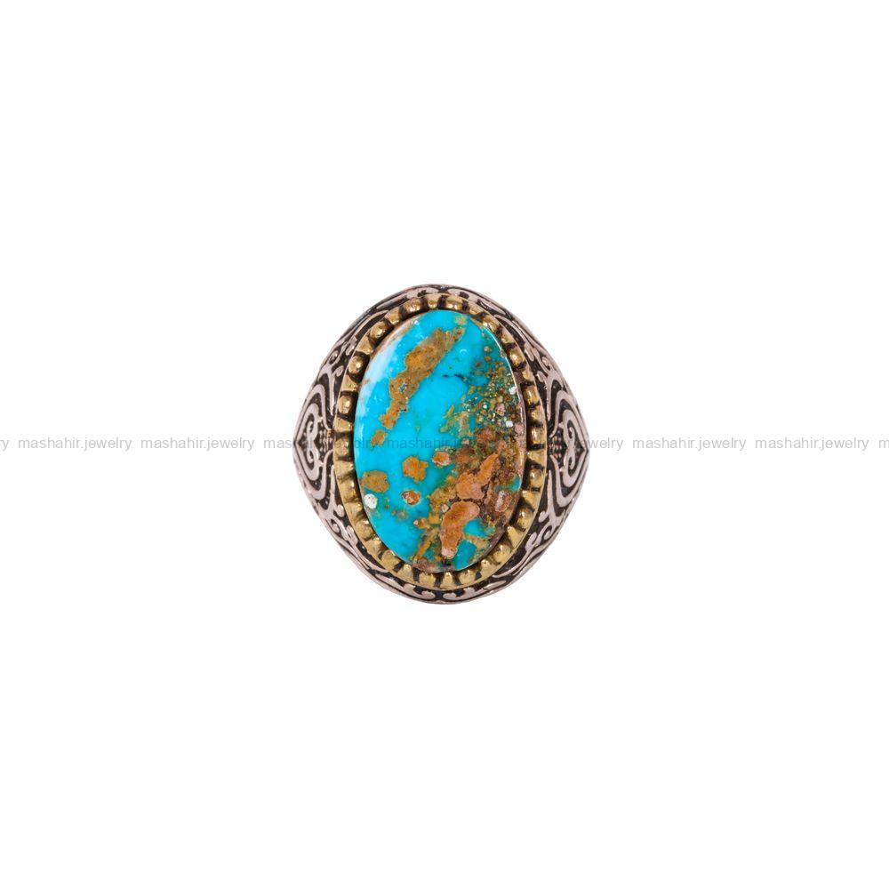 انگشتر فیروزه شجری مردانه کد 3980