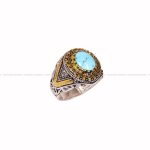 انگشتر فیروزه شجری مردانه کد 3985