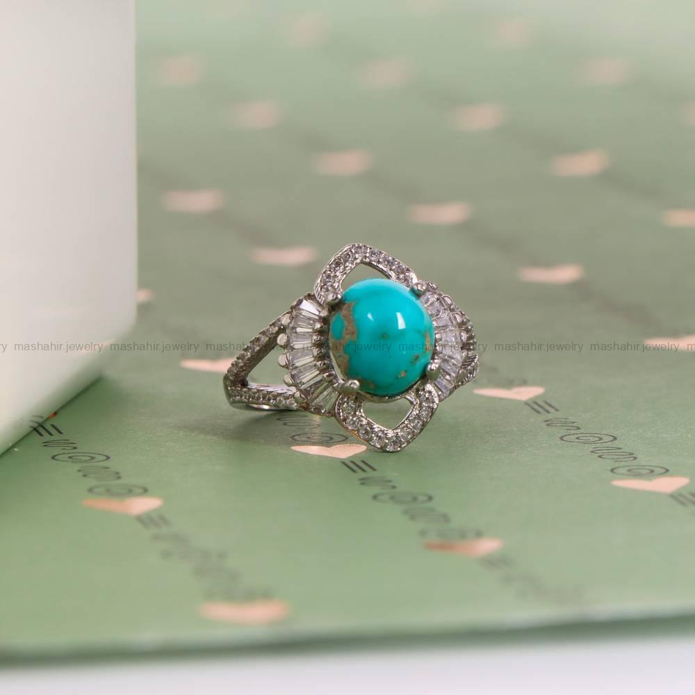 نگشتر فیروزه شجری زنانه کد 6092