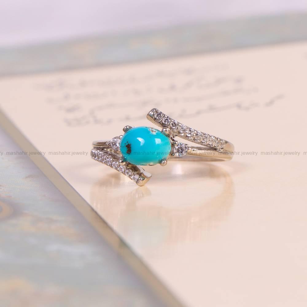 نگشتر فیروزه شجری زنانه کد 6096