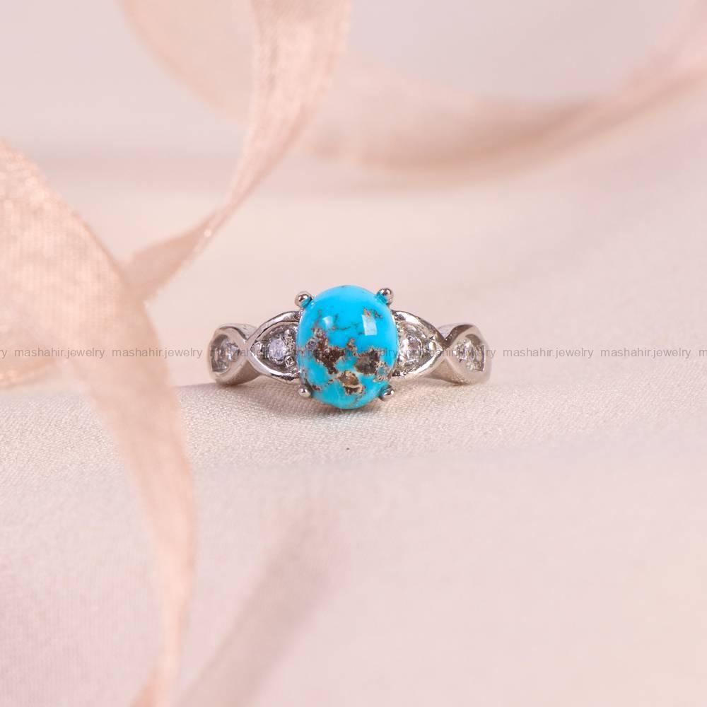 نگشتر فیروزه شجری زنانه کد 6139