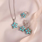 نیم ست فیروزه زنانه کد 6142