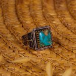 انگشتر فیروزه شجری مردانه کد 3927