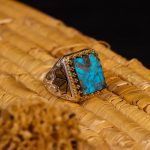 انگشتر فیروزه شجری مردانه کد 3934