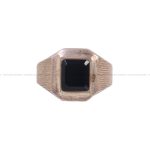 انگشتر عقیق مشکی مردانه کد 6249