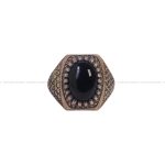 انگشتر عقیق مشکی مردانه کد 6250