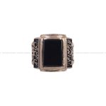 انگشتر عقیق مشکی مردانه کد 6257