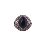 انگشتر عقیق مشکی مردانه کد 6260