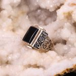 انگشتر عقیق مشکی مردانه کد 6247