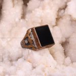 انگشتر عقیق مشکی مردانه کد 6248