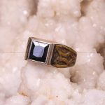 انگشتر عقیق مشکی مردانه کد 6251