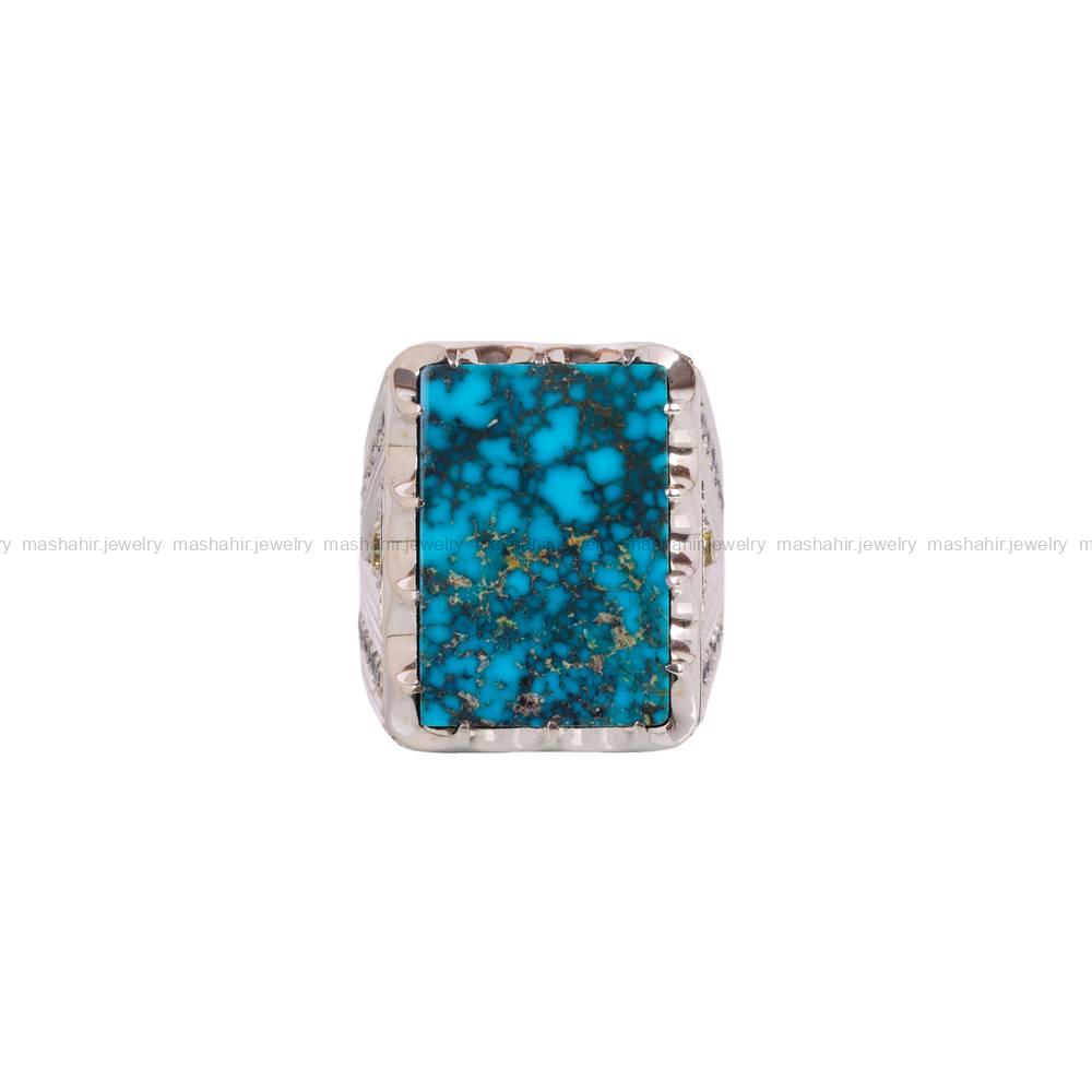انگشتر فیروزه شجری مردانه کد 6229