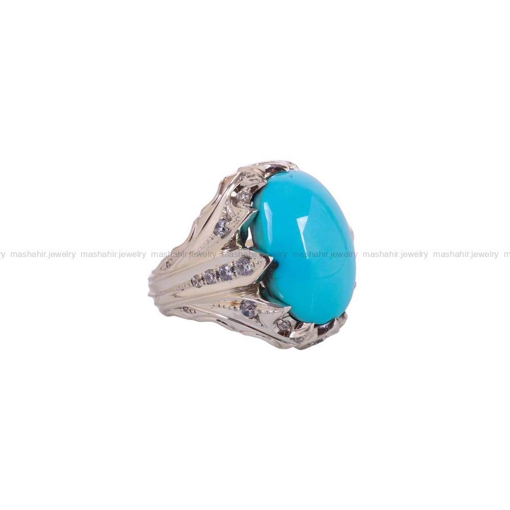 انگشتر فیروزه عجمی مردانه کد 6231