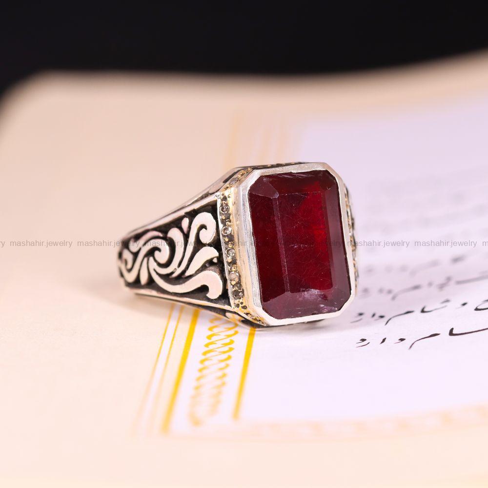 انگشتر یاقوت سرخ مردانه کد 3992
