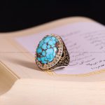 انگشتر فیروزه شجری مردانه کد 3994