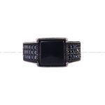 انگشتر عقیق مشکی مردانه کد 6812