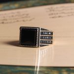 انگشتر عقیق مشکی مردانه کد 6772