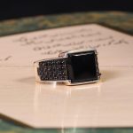 انگشتر عقیق مشکی مردانه کد 6781