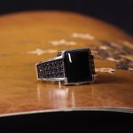 انگشتر عقیق مشکی مردانه کد 6783